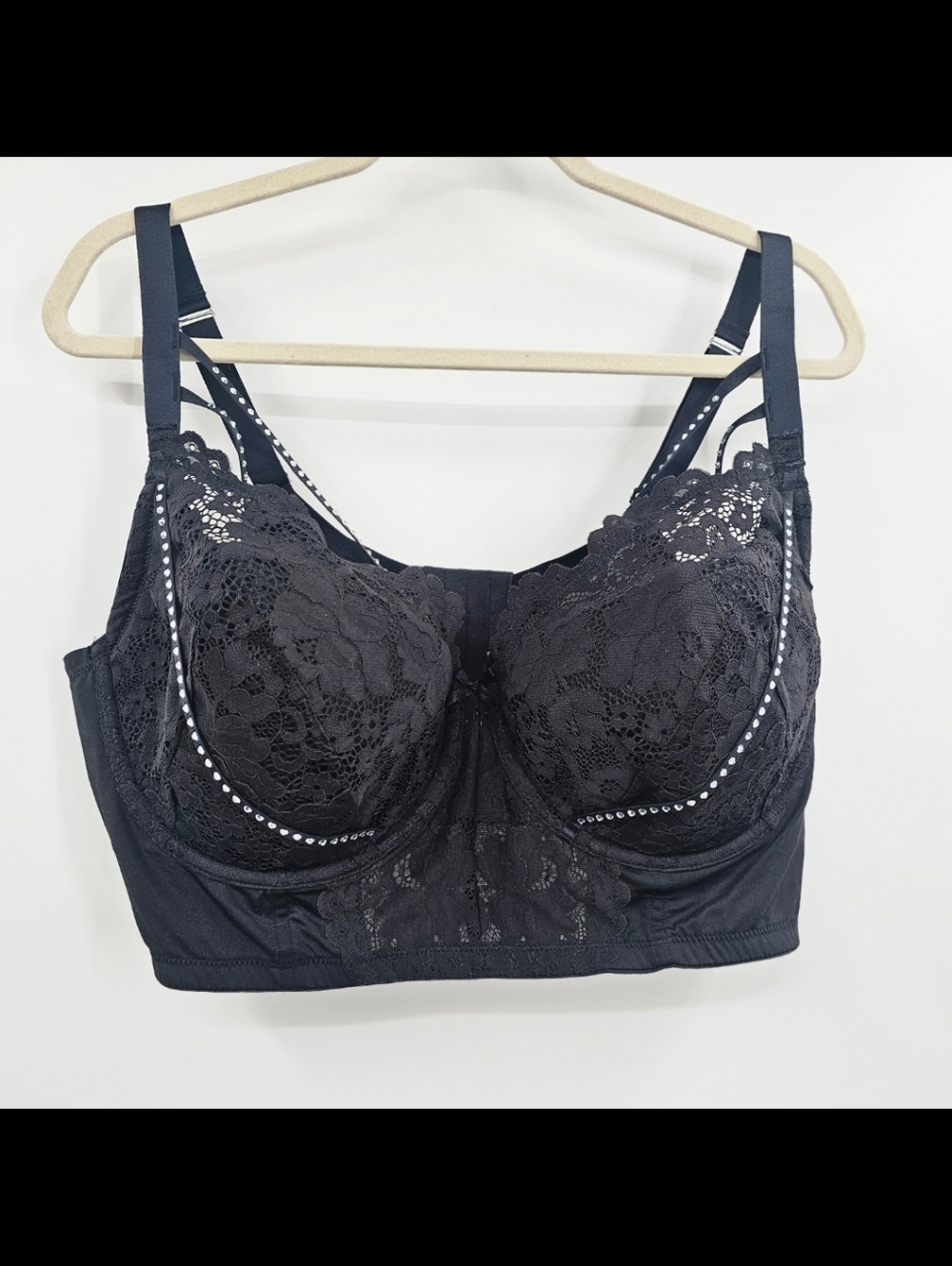 Lane Bryant Cacique Black Lace Underwire Bra Size 42DDD